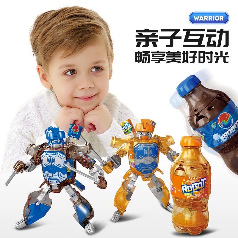 Soda Warrior Drink Transformation Robot Toy Model Hand Model Creative Children'S Day Gift - Image 4